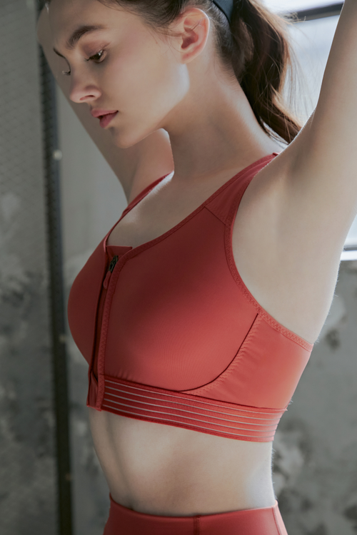 Front Zip Racerback Bra Top