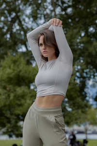 Airtouch Pace Melange Crop Long Sleeve