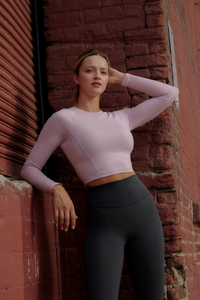 Airtouch Pace Melange Crop Long Sleeve