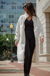 Sustainable Sherpa Long Zip Up Coat